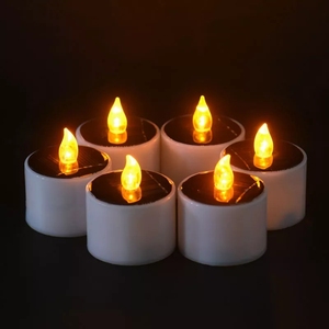 Bougies chauffe-plat à LED sans flamme étanches et rechargeables pour décoration extérieure de jardin et de cour - Product Image 2