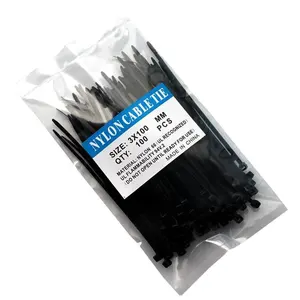 100pcs Self-Locking 6 8 12 Inch Nylon Cable Ties Zip Ties in Black & White Colors