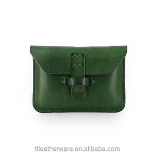 Italian Vegetable Tanned Leather Name Card Case Cowhide Coin Holder - Product Image 1