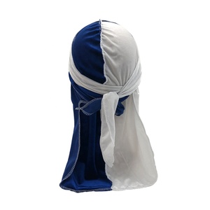 Vente en gros premium qualité 107cm extra long <span class=keywords><strong>durag</strong></span> en velours bicolore pour homme - Product Image 1