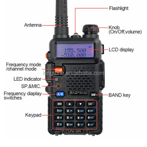 Baofeng UV-5R Talkie-walkie Bi-bande 5W <span class=keywords><strong>Radio</strong></span> Bidirectionnelle 128CH UHF VHF FM VOX Pofung UV5R jambon <span class=keywords><strong>radio</strong></span> Double Affichage casque gratuit - Product Image 4
