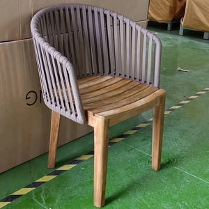 Conjunto de Sillas de Cuerda para Mesa de Comedor de Madera para Jardín con Diseño Fantástico y Correas de Exterior - Product Image 4