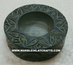 ที่ใส่เทียนหินสบู่ดำทรงกลม - Product Image 1