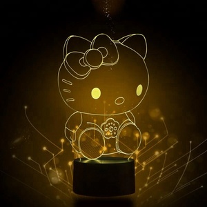 3D <span class=keywords><strong>HELLO</strong></span> <span class=keywords><strong>KITTY</strong></span> 7 COULEURS LED <span class=keywords><strong>VEILLEUSE</strong></span> PARFAITE pour CHAMBRE DE BÉBÉ - Product Image 3