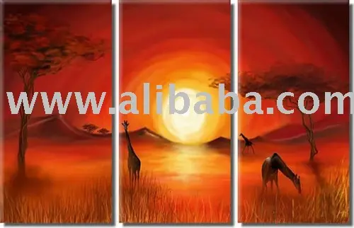 African landscape oil painting