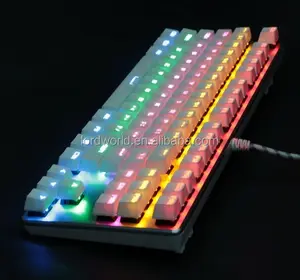 Teclado de êmbolo de alumínio com tampa superior de metal e teclas flutuantes design para jogadores