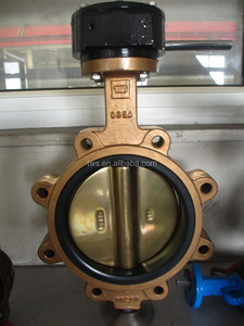 مياه البحر الألومنيوم البرونزية المصقول صمام فراشة - Product Image 3