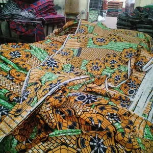 Хлопчатобумажная ткань baju kurung с баской Карибский воск