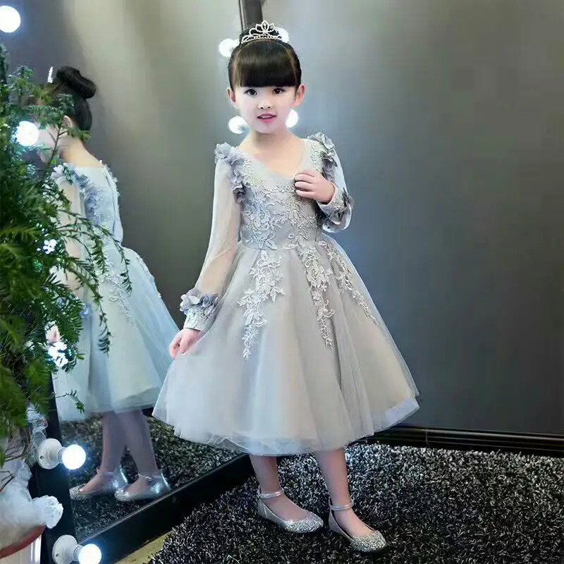 2023 детское платье с цветочным принтом для девочек, лидер продаж, одежда с вышивкой для детей, высококачественная одежда