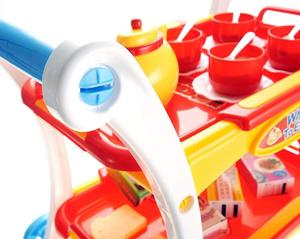 Ensemble de chariot de jeu de rôle pour l'heure <span class=keywords><strong>du</strong></span> thé avec théière, tasses, ustensiles et plateau amovible, jouets de cuisine pour garçons et filles - Product Image 2