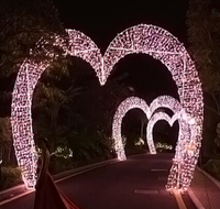 Nouvelle vente chaude Décoration Tunnel de mariage LED Arche lumineuse en forme de cœur Extérieur