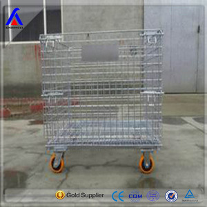 depo mobil depolama kafesi tekerlek örgü kutu tel kafes fabrika tedarikçisi - Product Image 2