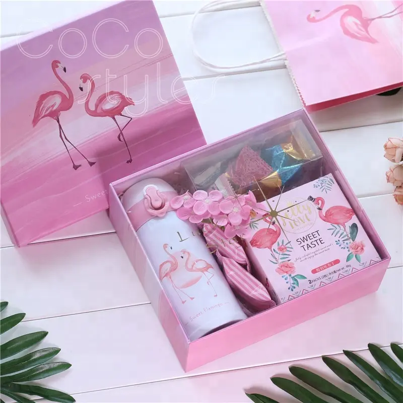 Cocostyls Set Hadiah Natal Wanita, Koper Populer Warna Merah Muda Perona Pipi Kotak Hadiah Pengiring Pengantin dengan Kue Coklat Termos