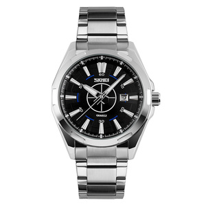Skmei urban style 9118 다이얼 watch 대 한 men auto date japan movt quartz watch stainless steel 백 방수 5atm - Product Image 1