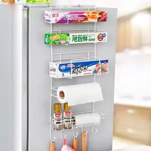 Organizzatore da Appendere Sopra la Porta <span class=keywords><strong>in</strong></span> <span class=keywords><strong>Acciaio</strong></span> al Carbonio Solido a 5 Livelli Non Pieghevole, Robusto Scaffale Laterale per Frigorifero - Product Image 1