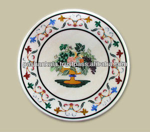 กึ่งมีค่าหินอ่อนหิน Inlay กาแฟตารางด้านบน - Product Image 1