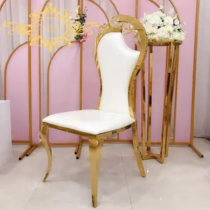Chaises de décoration de mariage, chaises dorées pour le roi et la reine, à vendre, meubles en acier inoxydable - Product Image 1