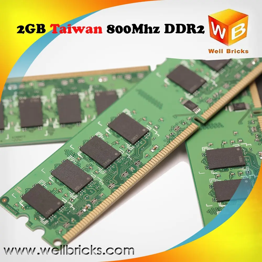 ไต้หวันยอมรับ Paypal ดีรับประกัน Ram Ddr2 2G 800Mhz Pc2-6400หน่วยความจำ