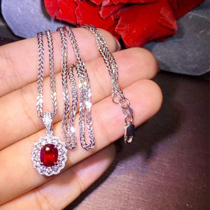 Collier en or 18 carats SGARIT avec diamant véritable d'Afrique du Sud, <span class=keywords><strong>rubis</strong></span> rouge sang de pigeon naturel non traité de 1,11 carat, <span class=keywords><strong>bijoux</strong></span> en pierres précieuses - Product Image 4