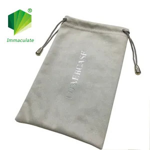 Tùy Chỉnh Dây Kéo Tấm 80% Polyester 20% Polyamide 200GSM Vải Kính Râm Trang Sức Pouch Bag Với Logo In