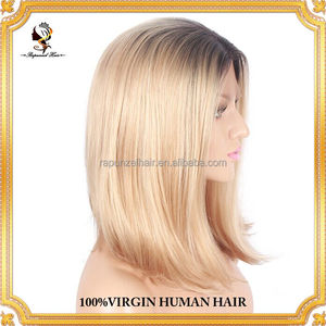 Perruque courte bob à dentelle frontale QDRapunzel, aspect naturel, synthétique, blonde ombrée, pour femmes, fibre résistante à la chaleur - Product Image 6