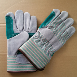 DOBLE PALMA SPLIT CUERO GUANTE DE TRABAJO soldadura hombres seguridad JARDÍN guantes de construcción - Product Image 5