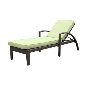 Khách sạn bơi hồ bơi wicker sunbed bãi biển Ngoài trời mây nhôm Sun Lounger ghế với cánh tay để bán