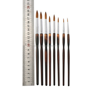 8 Pcs/ensemble <span class=keywords><strong>Sable</strong></span> Cheveux Courts Bouleau Poignée Aquarelle Et Acrylique Et Peinture À L'huile Brosses Ensemble - Product Image 2