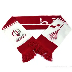 Yiwu Supplier Wholesale Country Flag Scarf Qatar National Day Gift Scarf