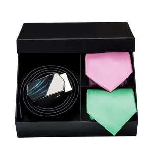 Wholesale Neckwear Silk Ties Set Men Neck Ties Belt and Cufflinks Set With Gift Box