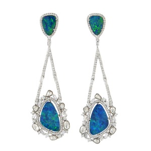 Allanar diamantes Australia ópalo cuelga los pendientes joyería de las mujeres - Product Image 1