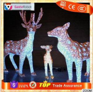 Vie taille fiber optique polyresin rennes traîneau De Noël santa claus - Product Image 4