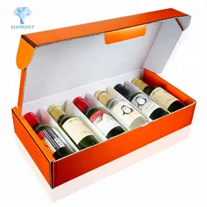 Пользовательские складные роскошные коробки для упаковки стеклянных бутылок из гофрированного вина