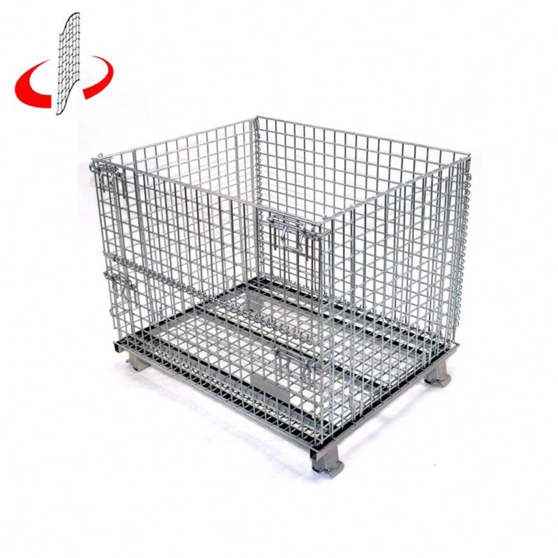 Custom Cage Empilable Industrielle Entrepôt Récipient En Métal Tressé