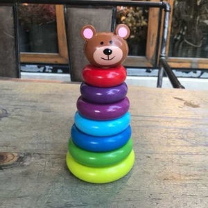 Blocs de tour de piquage d'animaux en bois pour bébé, jouets sensoriels éducatifs Montessori - Product Image 2