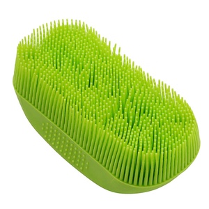 Para baño herramienta de masaje limpieza removedor de pelo <span class=keywords><strong>curry</strong></span> de goma suave cerdas de palm baño mano piel removedor de cepillo para perros - Product Image 1