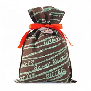 Chocolate Packing Pouches Wholesale Gift Custom Logo Drawstring Bag China The Gift Bag Factory