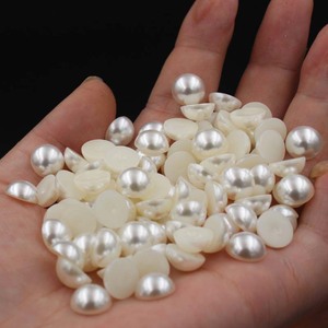 Posteriore piana di <span class=keywords><strong>plastica</strong></span> pearl senza foro ABS perla mezza perle - Product Image 5