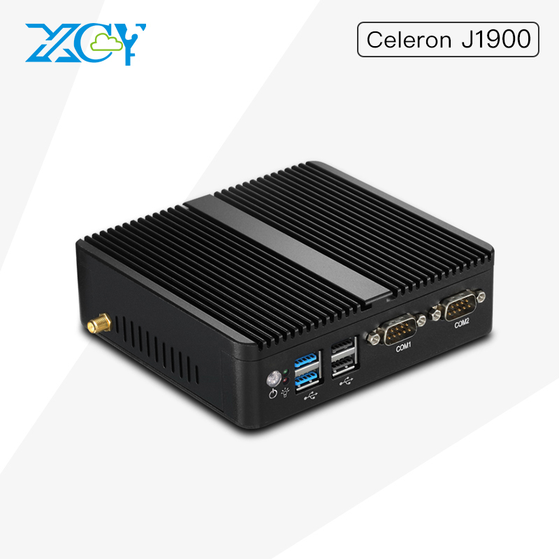 XCY client léger pas cher Double RS232 Double Lan celeron J1900 Windows10/Linux sans ventilateur mini pc