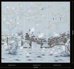 Dynamische Kraan En Bloemen Chinese Stijl Luxe Verguld Behang Voor Villa Grafische Ontwerpmogelijkheden - Product Image 3