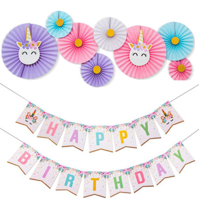 Флажки на день рождения с единорогом, тематические сувениры, украшения для милой Фэнтези, феи для девочек, товары для дня рождения
