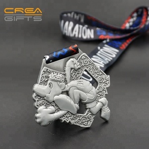 工厂中国工厂批发金锌合金马拉松运动奖牌最好的质量空白定制3d金属奖牌 - Product Image 3