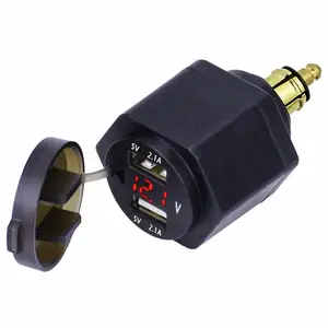 Motorcycle Din H ella Plug LED Voltmeter Powerlet