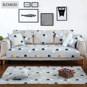 Venta al por mayor sofá y asiento de amor cubre-Vuelos de decoración de costura de algodón Anti-slip protección sofá cubre