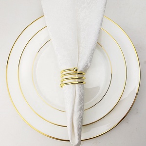 Mat noir spirale serviette anneaux avec deux métal boule - Product Image 4
