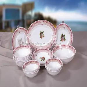 20PCS Opal Glassware Dinnerset Tableware Plate Suit and Coffee Cup