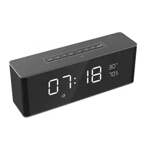 Home Desktop and Outdoor Wireless TF Card Audio Alarm Clock LED display BT Stereo Sound Equipment/Amplifiers Portable Speaker