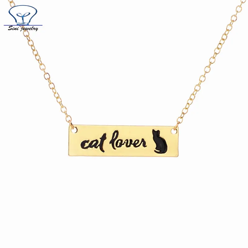 2018Stainless Steel Custom Adamant Text Bar Inspiration Necklace For Women Souvenir Jewelry FOB Reference Price CAT bar necklace