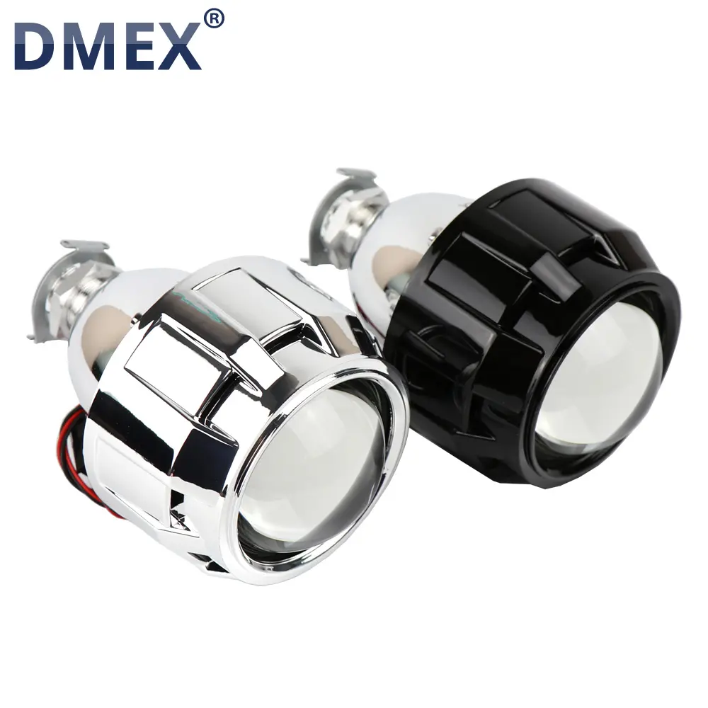 DMEX Proyektor Lampu Depan Universal Bi Xenon HID, Proyektor dengan Soket H1 H4 H7 WST 2.5 Inci HID Lensa Proyektor
