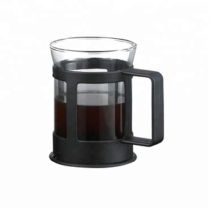 Glass Tea Coffee Cup With Plastic Handle (150ML)